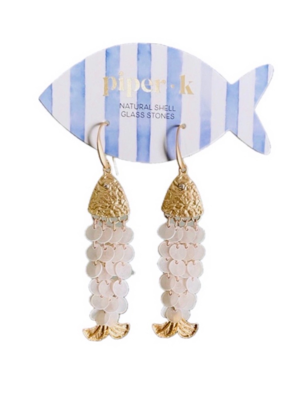 NWT ⚜️🐟⚜️ Piper K Gorgeous Golden tone Fish Earrings